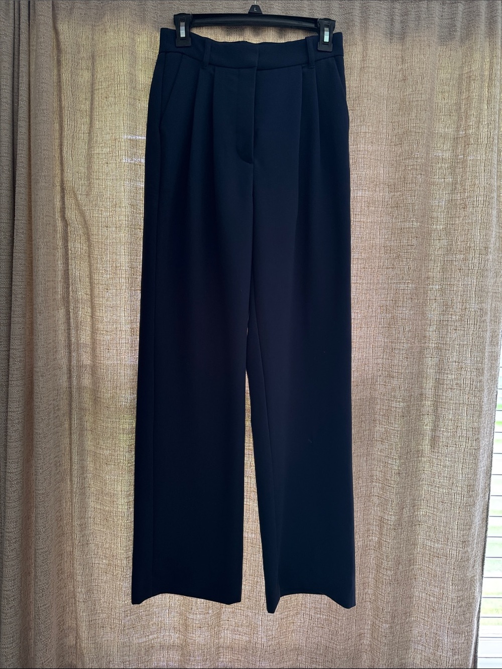 Abercrombie & Fitch Sloane Tailored Wide Leg High-Waist Pants in Blue